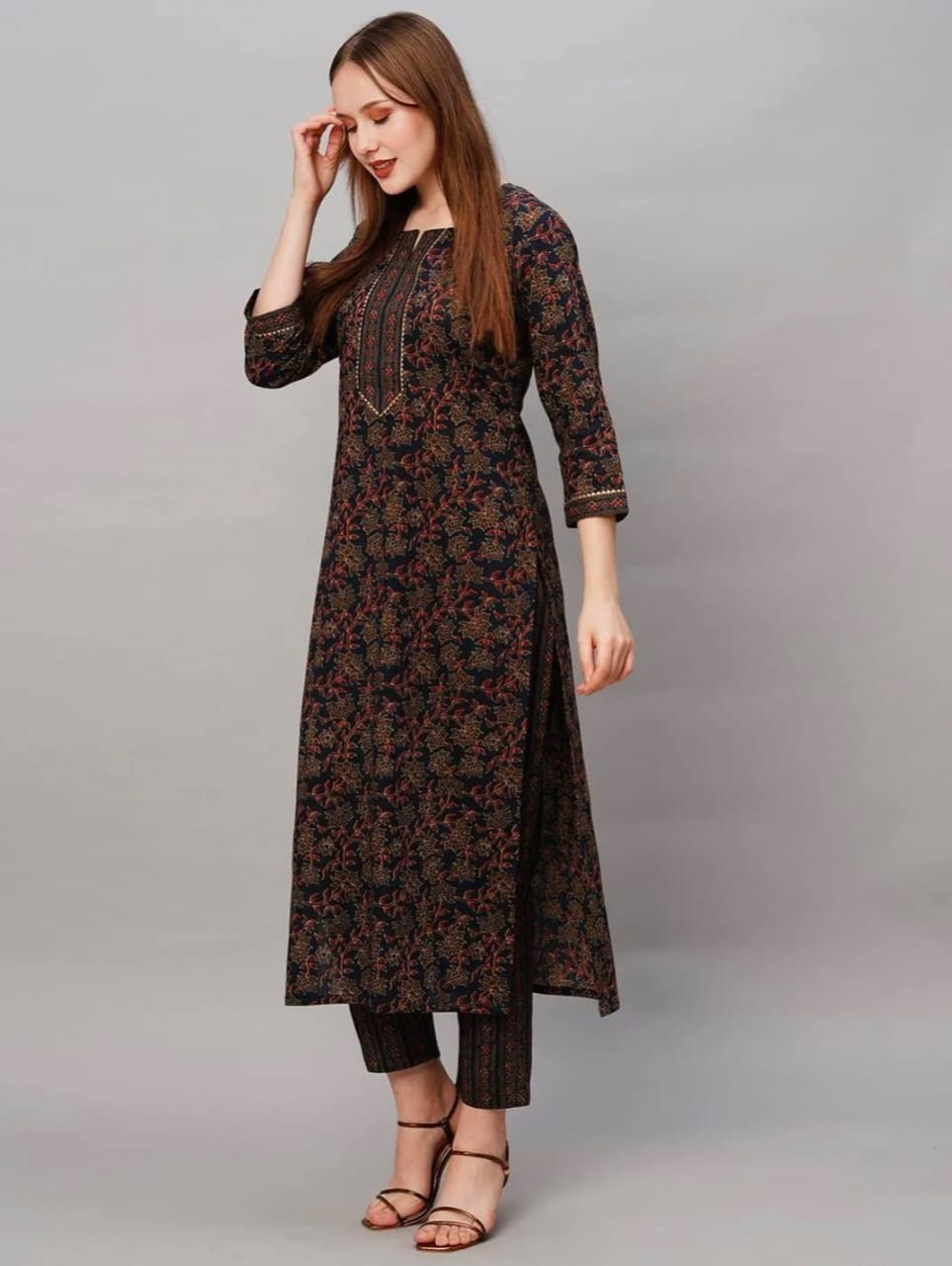 Shamal Printed Cotton Blend Kurti With Bottom Catalog